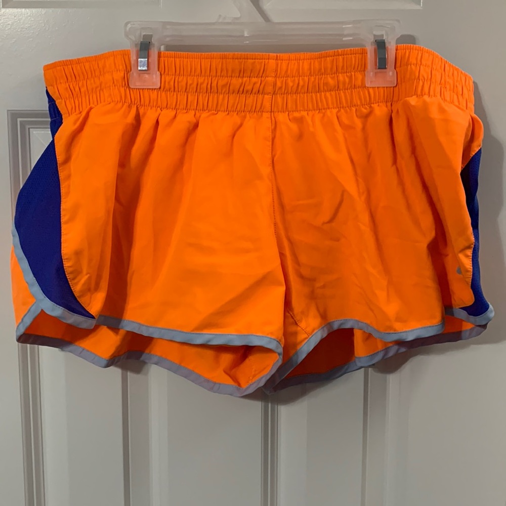 Nike neon orange and blue dri-fit shorts
